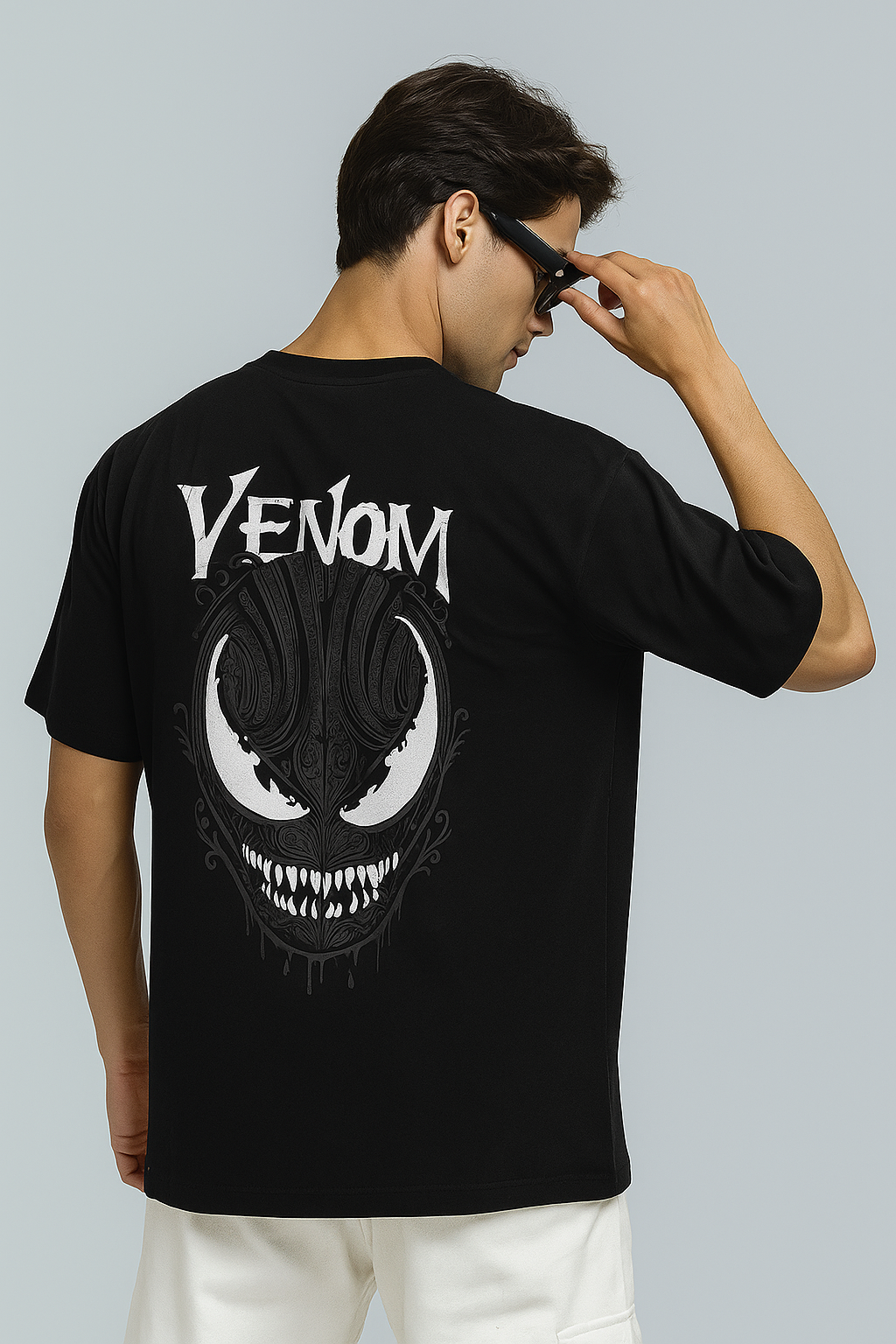 Venom Black Oversized Cotton Tee