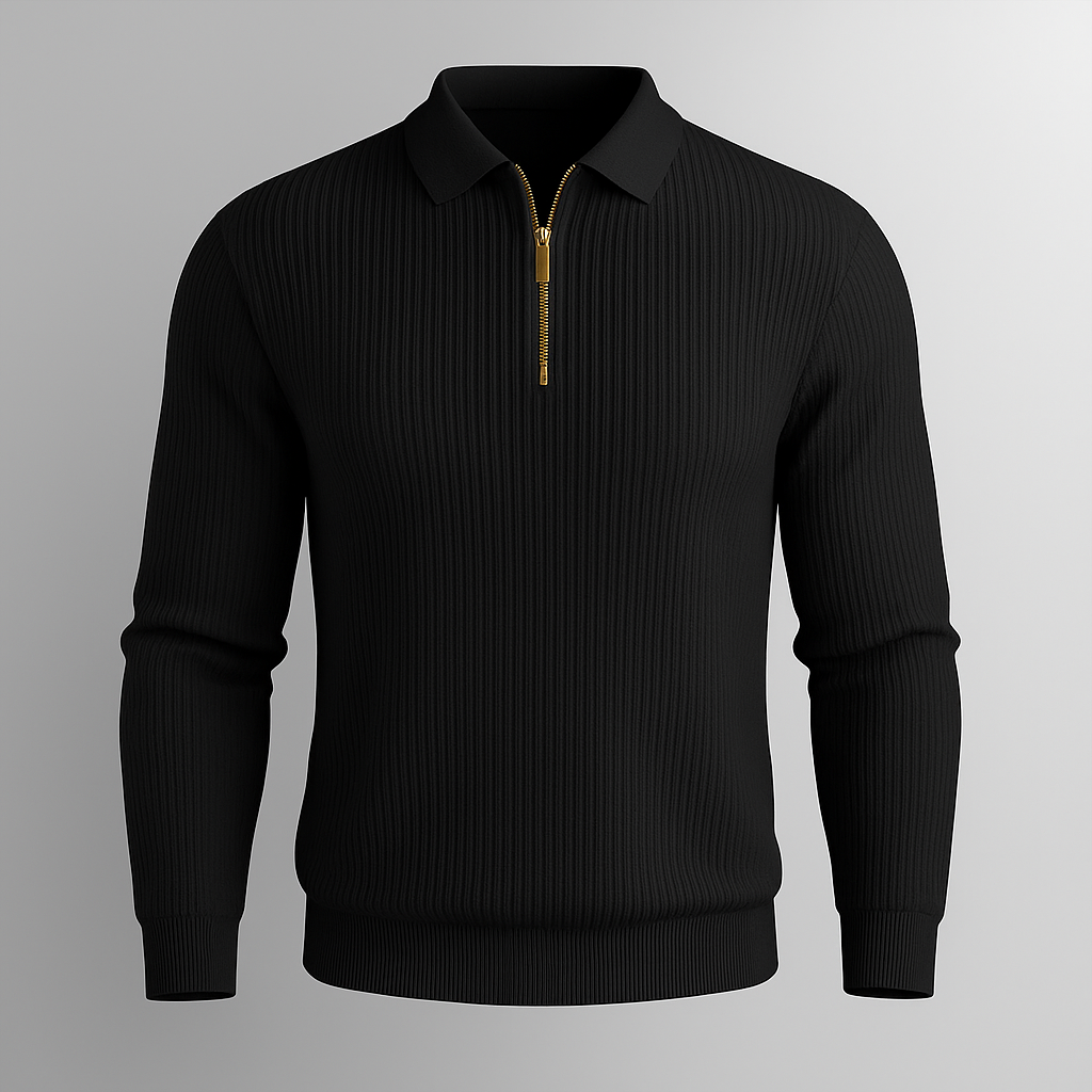 Men Polo Neck Full Sleeve Cotton Blend Regular Tshirt