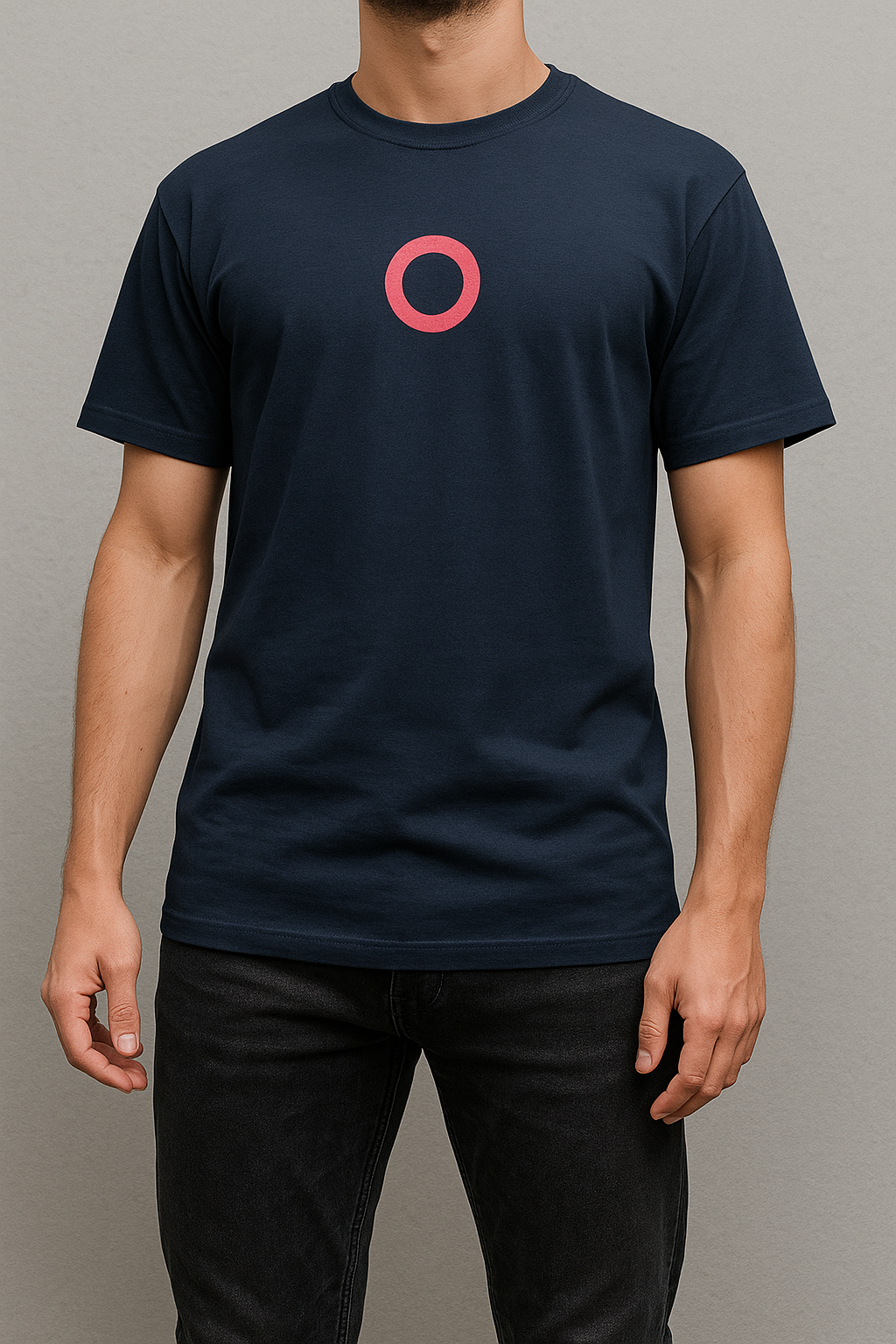 VOGUE OUTFIT Men's Quirky Oversize Round Navy Blue Tshirts
